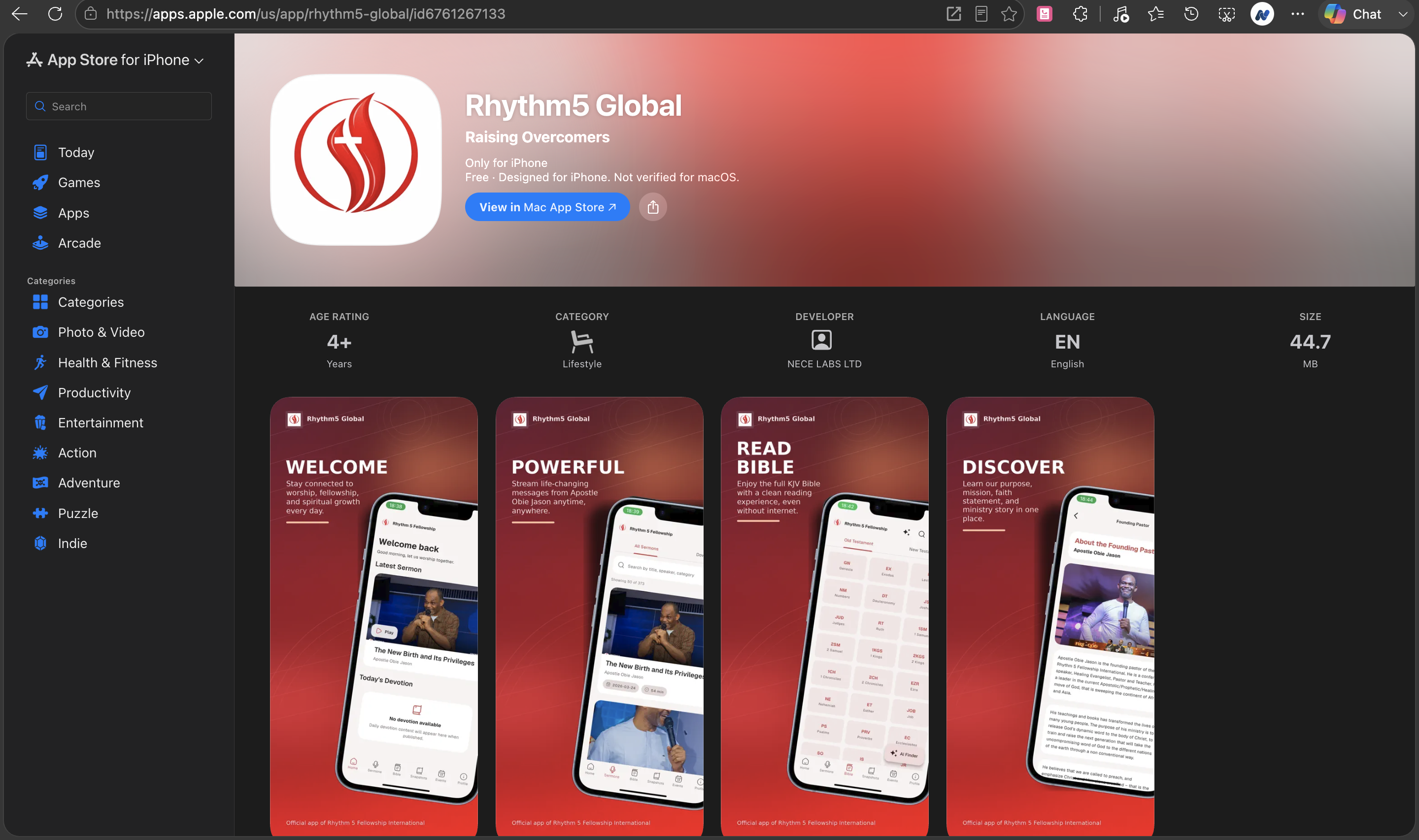 Rhythm 5 App Store Preview